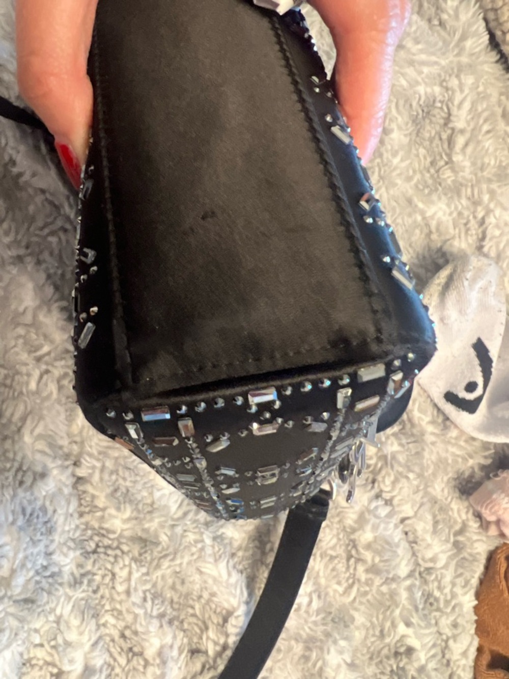 Mini Lady Dior Bag Black Strass Cannage Satin - Picture 3 of 11